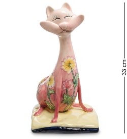 Статуэтка из фарфора Сытый Розовый Кот