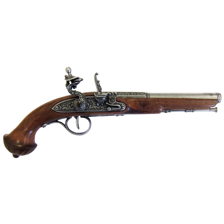 Макет Пистолета системы флинтлок Италия 18 век, золотой Denix 5300