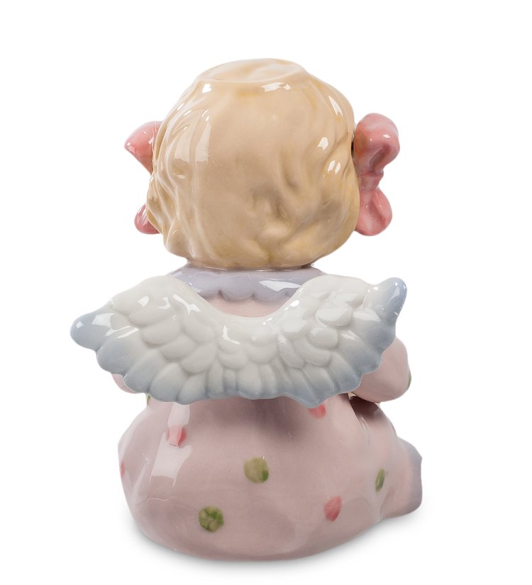 Статуэтка из фарфора Ангелочек девочка с божьей коровкой Pavone CMS-11/34, фотография со спины