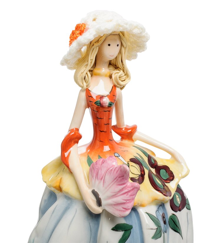 Статуэтка Девушка в пышном платье с цветами Pavone CMS-22/ 1, фотография крупным планом