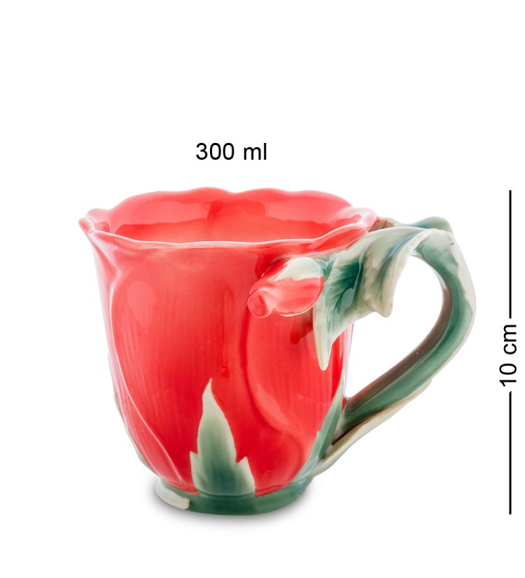 Кружка из фарфора Красная Роза Pavone FM-02/ 2