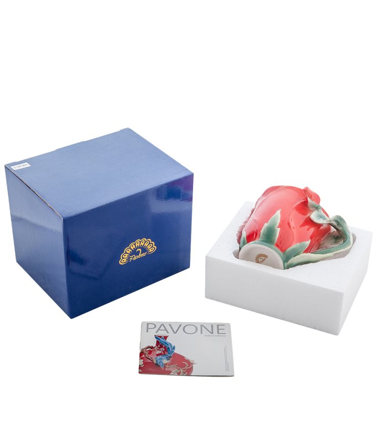 Кружка из фарфора Красная Роза Pavone FM-02/ 2, фотография в упаковке