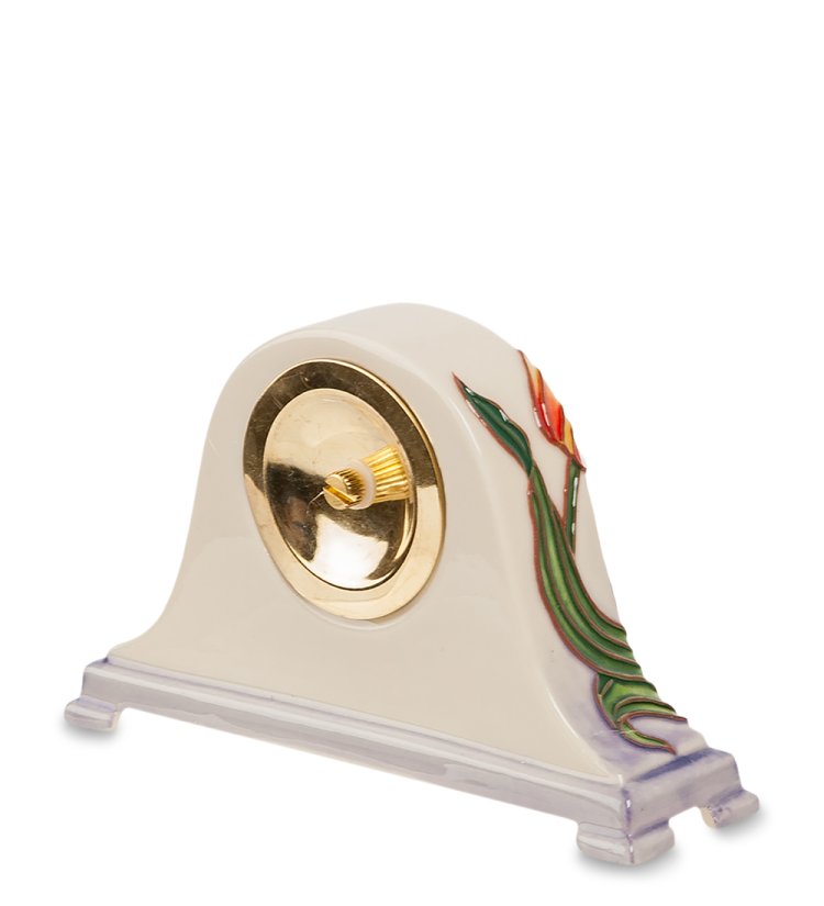 Настольные Часы из фарфора Тюльпаны Pavone JP-97/12, фотография сбоку