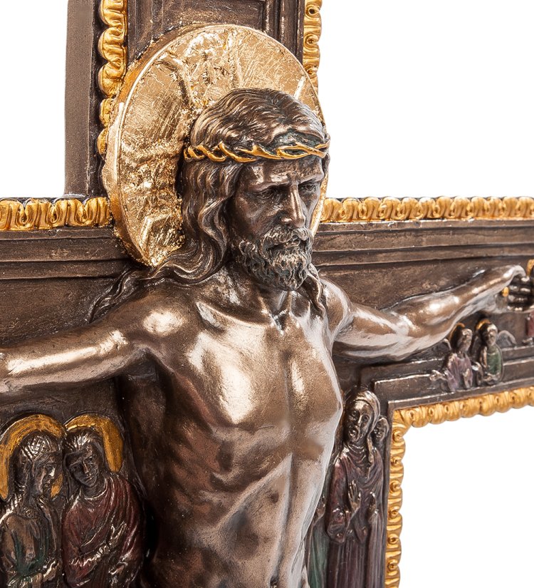 Фигура Крест Распятие-Золотые Детали Veronese WS-425, портретный вид