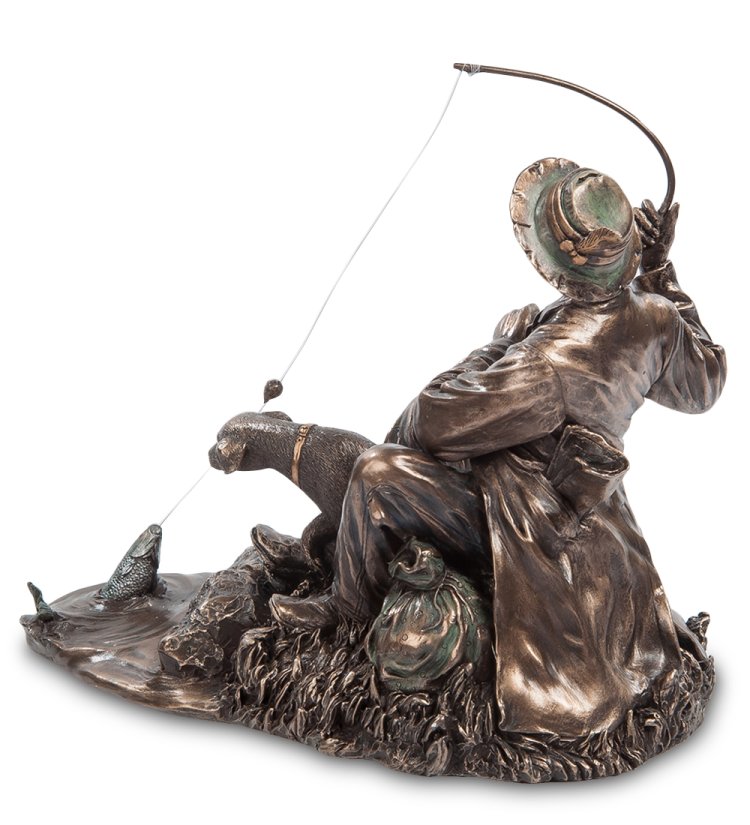 Статуэтка Медный Рыбак Veronese WS-400, оборотная сторона