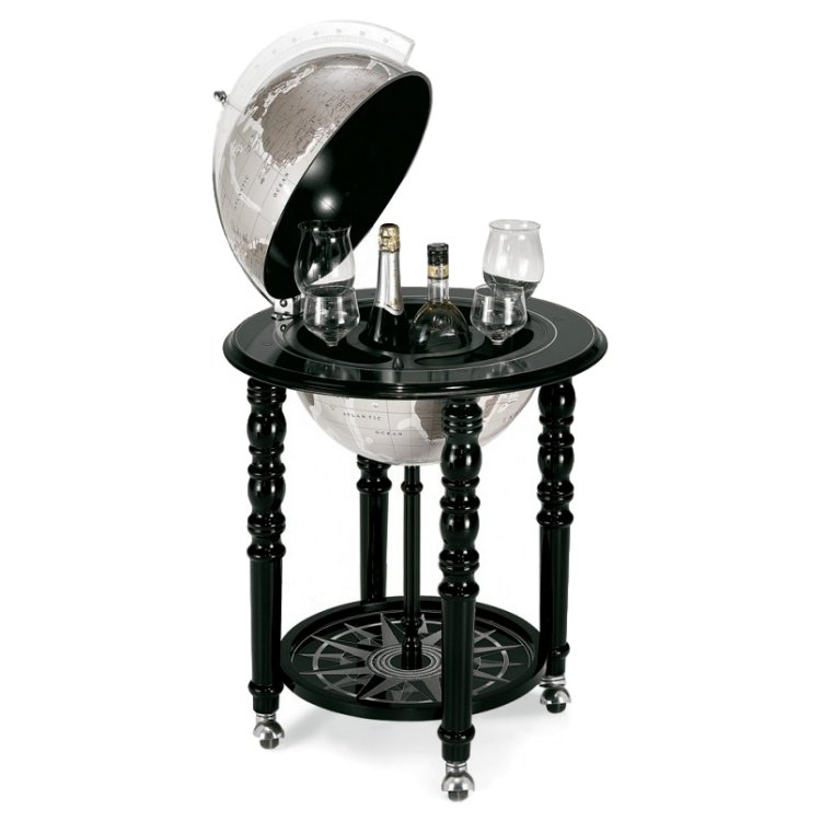 Глобус-бар с современной картой мира (Black)