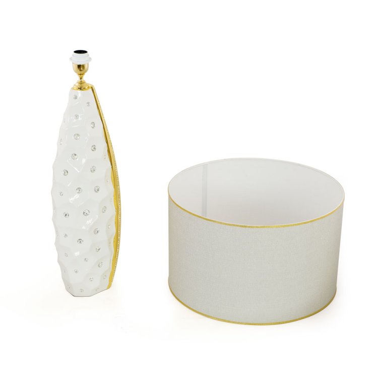 Белая высокая лампа с кристаллами Swarovski коллекция Tokio Migliore De Luxe 27522, фотография в разобранном виде