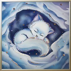 Картина Снежок c кристаллами Swarovski