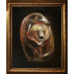 Картина Медведь в багете c кристаллами Swarovski