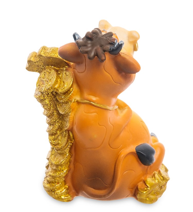 Статуэтка Денежный Бык со знаком доллара символ 2021 года AF-1012/1, фотография со спины