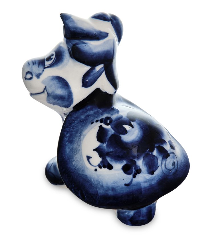 Статуэтка Черепашка Голубая гжель ГЛ- 15, фотография со спины