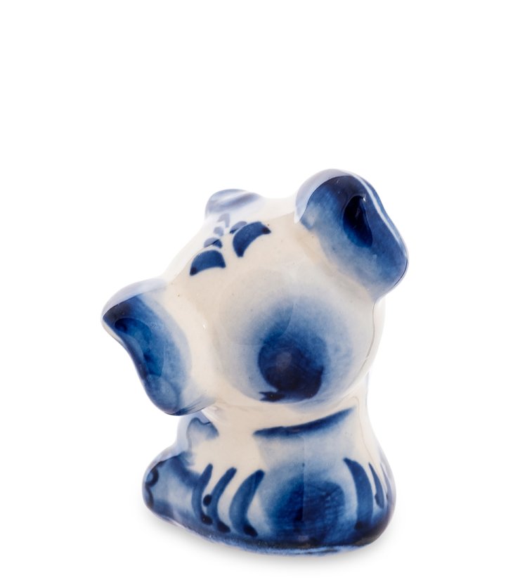 Статуэтка Слоненок Голубая гжель ГЛ-582, фотография со спины