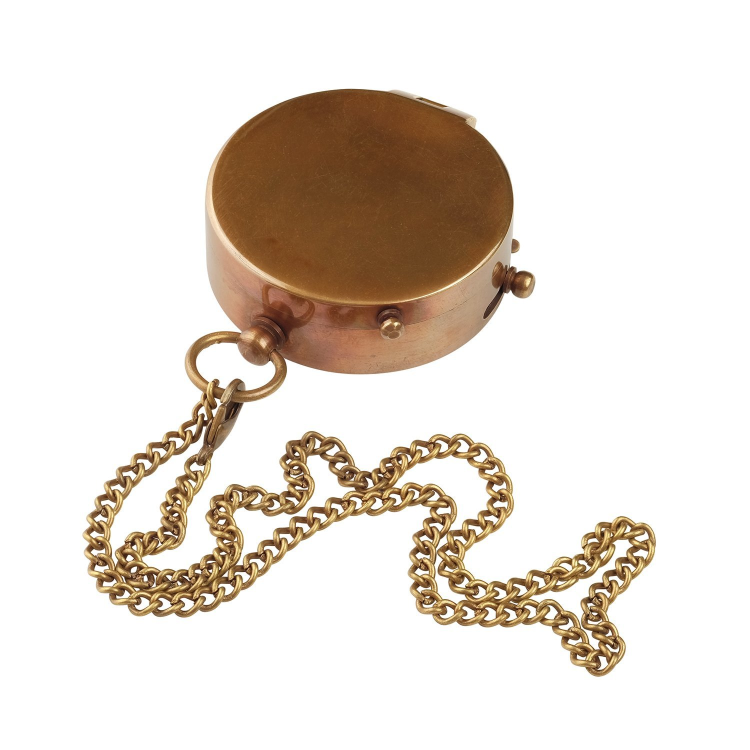 Сувенирный компас в кожаном футляре, закрытый компас с цепочкой