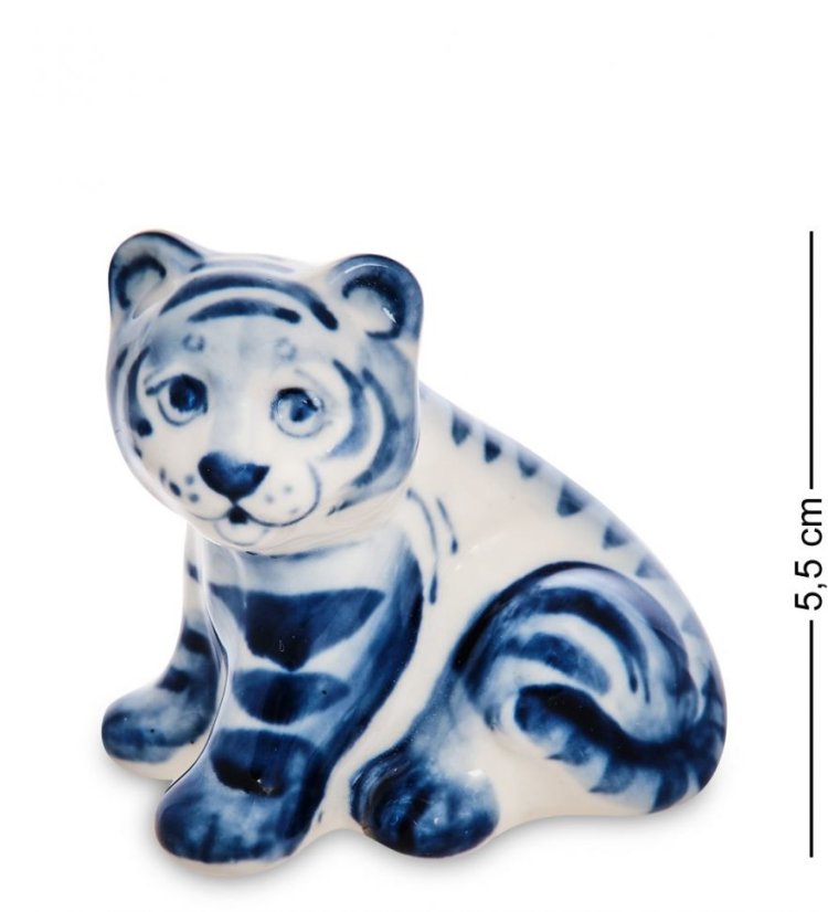 Фигурка Тигренок Голубая гжель ГЛ- 29