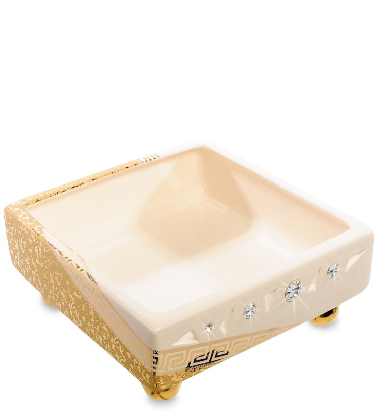 Конфетница из керамики с кристаллами Сваровски Ahura, фотография сбоку