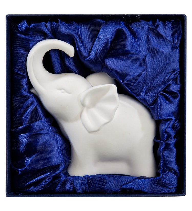 Статуэтка с подсветкой Слон из бисквитного фарфора Pavone JP-186/ 4, фотография в упаковке