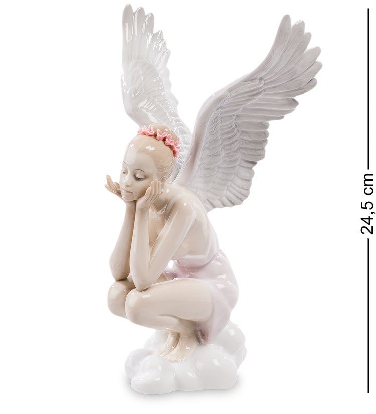 Статуэтка из фарфора Девушка Ангел с поднятыми крыльями Pavone JP-10 /13
