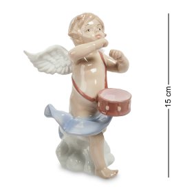 Статуэтка из фарфора Ангелочек музыкант с барабаном