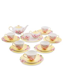 Чайный сервиз на 6 персон с тарелками Пионы