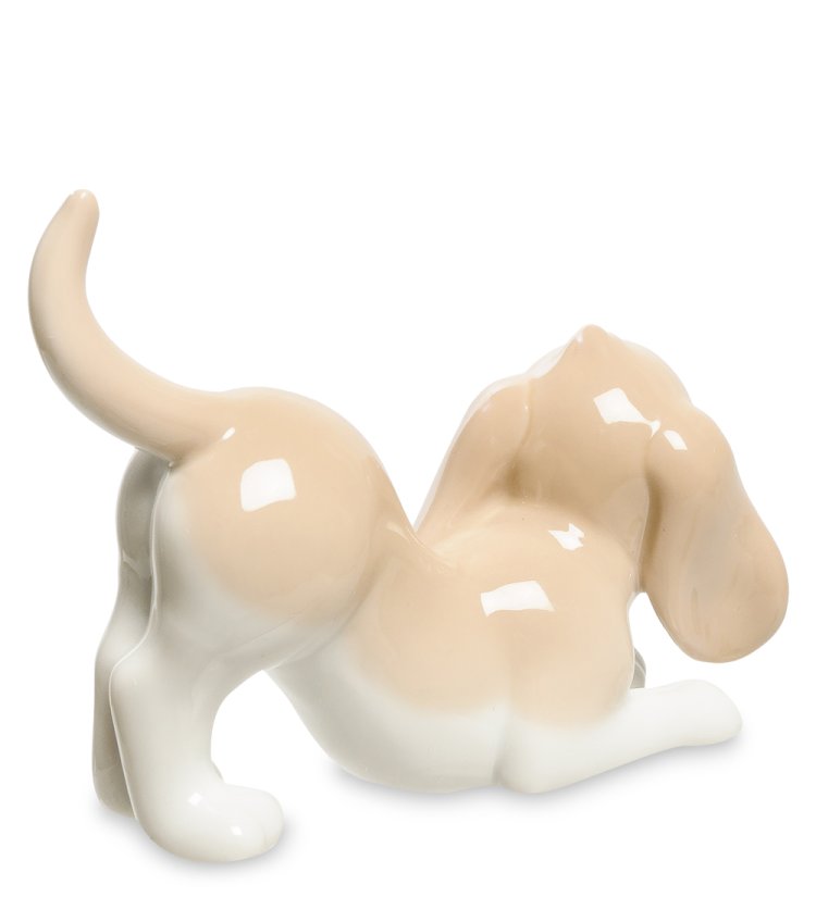 Статуэтка из фарфора игривый щенок Pavone JP-101/ 1, фотография со спины