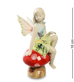 Фигурка из фарфора Маленькая фея на грибочке