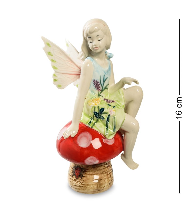 Фигурка из фарфора Маленькая фея на грибочке Pavone JP-22/19