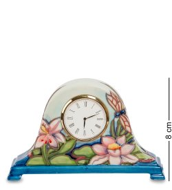 Настольные Часы из фарфора Бабочках на цветах