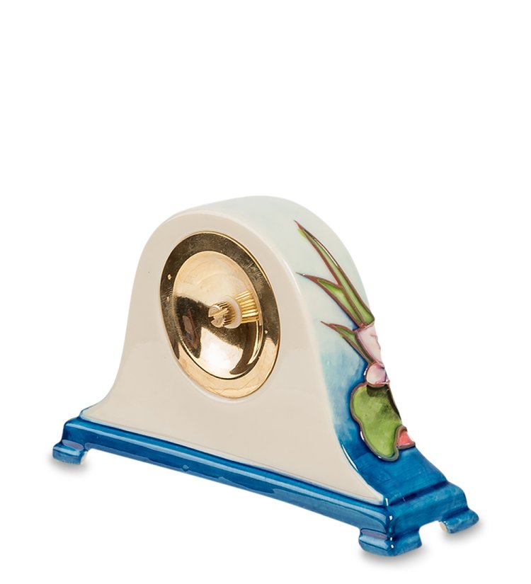 Настольные Часы из фарфора Бабочках на цветах Pavone JP-97/13, фотография сбоку