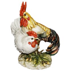 Статуэтка из фарфора Петух и курица