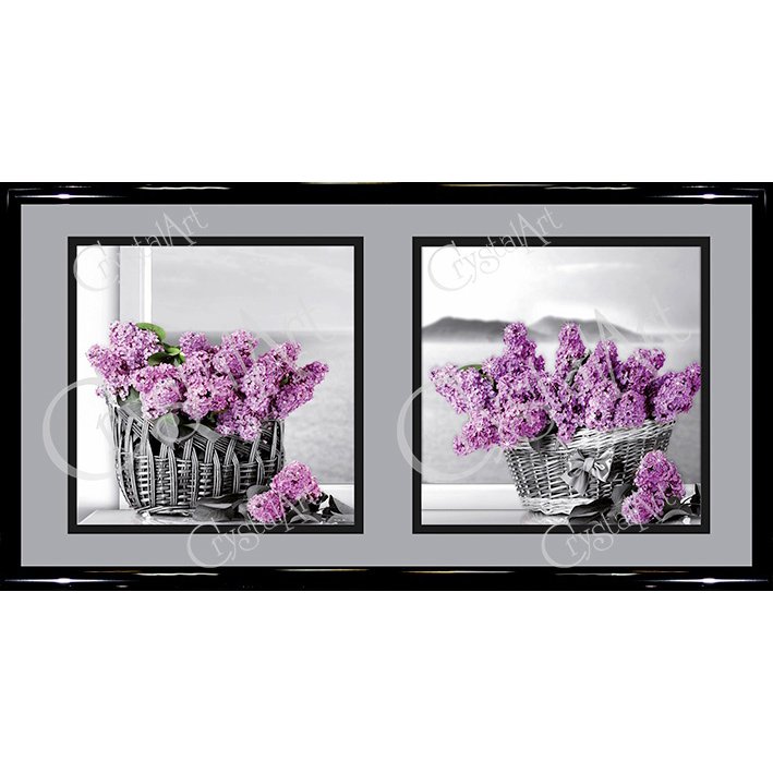 Картина Натюрморт Сирень c кристаллами Swarovski