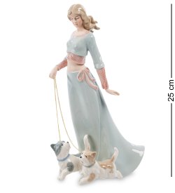 Статуэтка Дама с собаками на прогулке