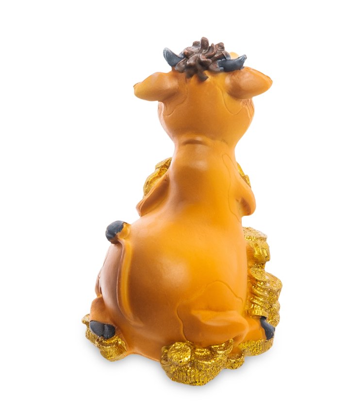 Статуэтка Денежный Бык со знаком Евро символ 2021 года AF-1012/2, фотография со спины