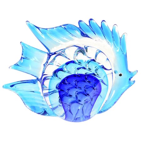 Статуэтка из Муранского стекла Рыбка Морской леденец, голубая