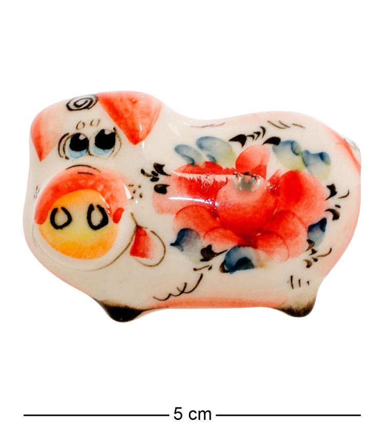 Магнит Свинья Цветная гжель ГЛ-503