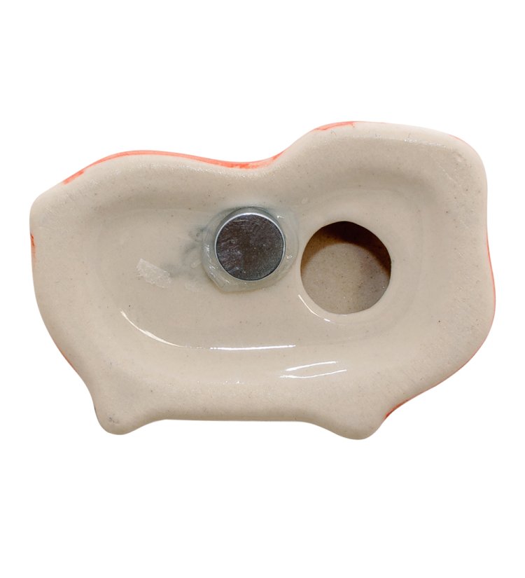 Магнит Свинья Цветная гжель ГЛ-503, фотография с обратной стороны