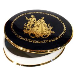 Шкатулка белая с синей крышкой