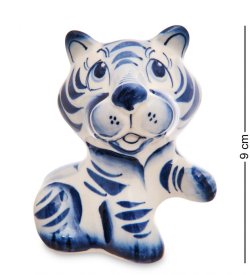 Фигурка Маленький Тигренок Голубая гжель