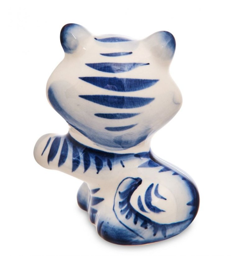 Фигурка Маленький Тигренок Голубая гжель ГЛ-680, оборотная сторона