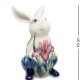 Статуэтка из фарфора Маленький Белый Кролик в цветах Pavone JP-262/ 6