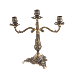 Канделябр на 3 свечи бутон, Антик