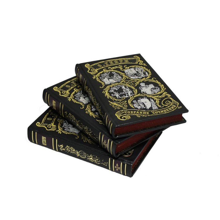 Книги в кожаном переплете О. Генри - Собрание сочинений в 3 томах BG1306S, фотография трех книг