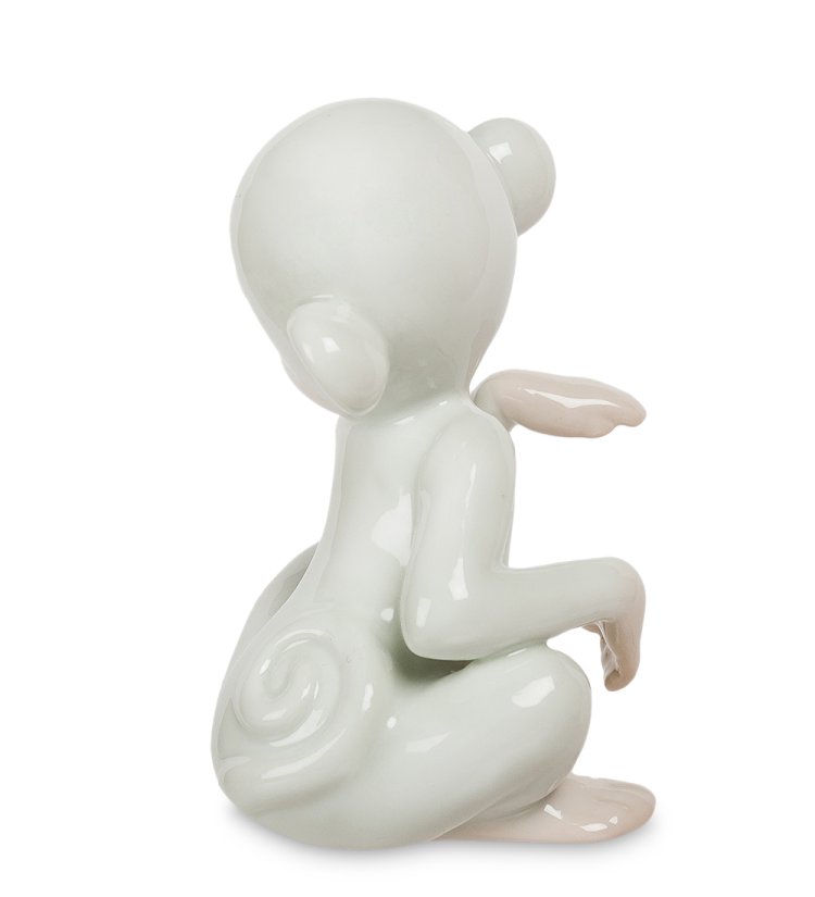 Статуэтка из фарфора Белая Обезьяна Pavone JP-81/1, фотография со спины