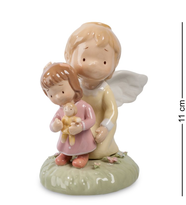 Статуэтка из фарфора Ангелочек девочка с куклой Pavone CMS-11/30