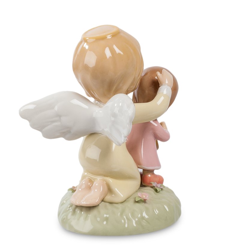 Статуэтка из фарфора Ангелочек девочка с куклой Pavone CMS-11/30, фотография со спины