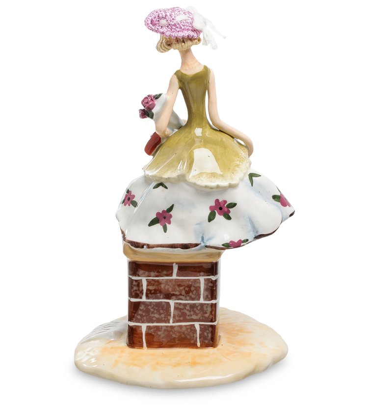 Статуэтка Девушка с сумочкой и букетом цветов Pavone CMS-22/ 3, фотография со спины