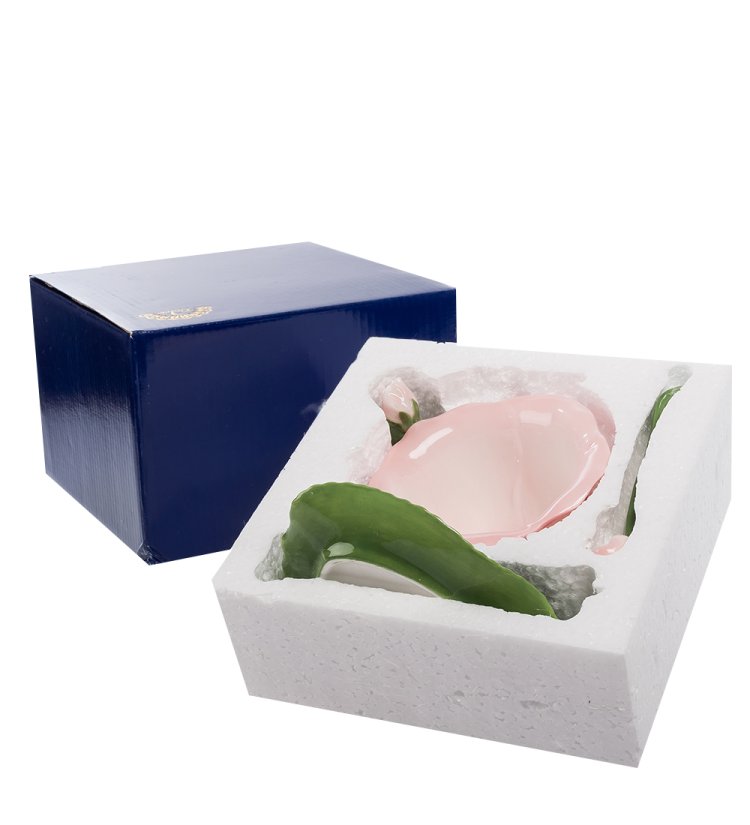 Чайная пара из фарфора с ложечкой Гибискус Pavone CMS-26/ 3, фотография упаковки