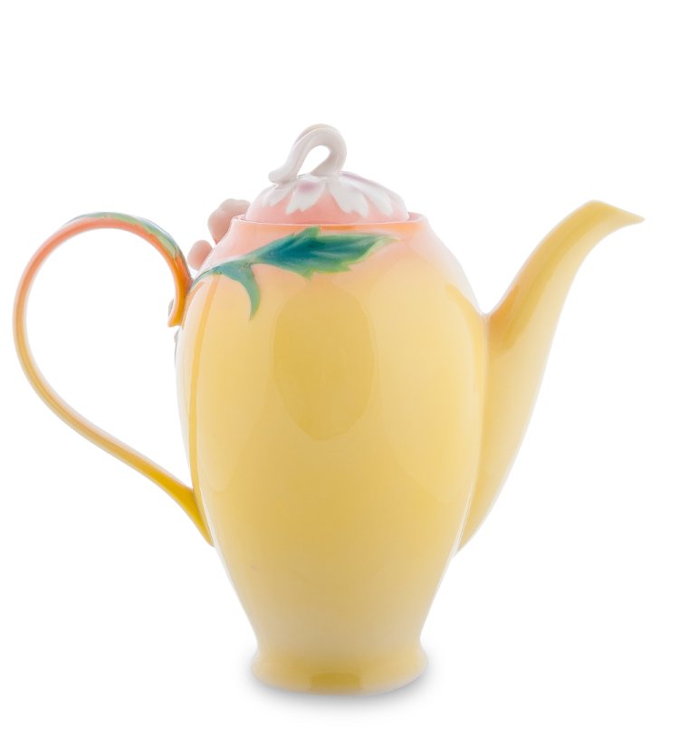 Заварочный чайник из фарфора Сальпиглоссис Pavone FM-63/ 1, фотография с боку