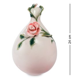 Ваза из фарфора для цветов с узким горлом Розы