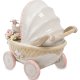 Музыкальная фигурка из керамики розовая Коляска Pavone CMS-15/30, фотография сбоку