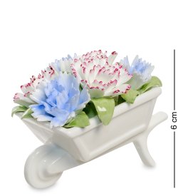 Композиция из фарфора Тележка с цветами